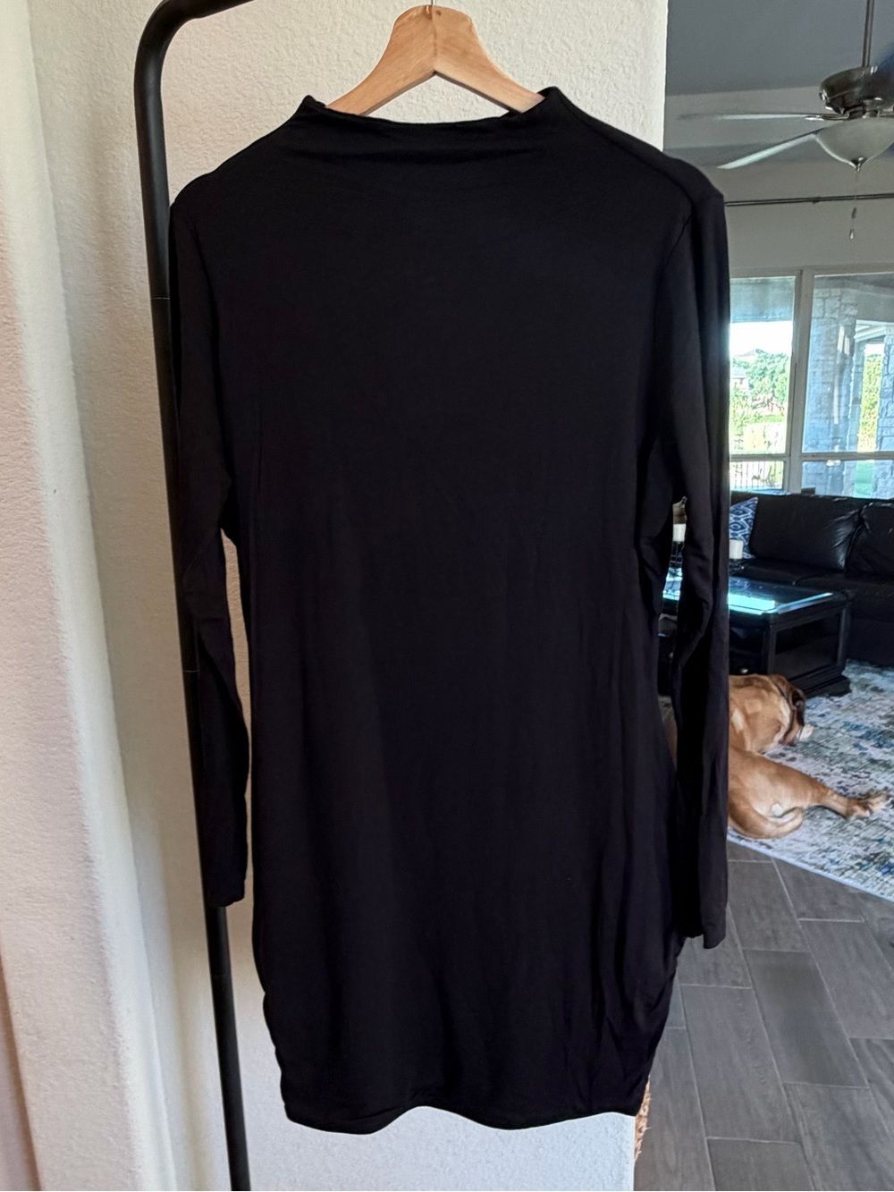 naked wardrobe Black Long Sleeve Mini Dress 2X